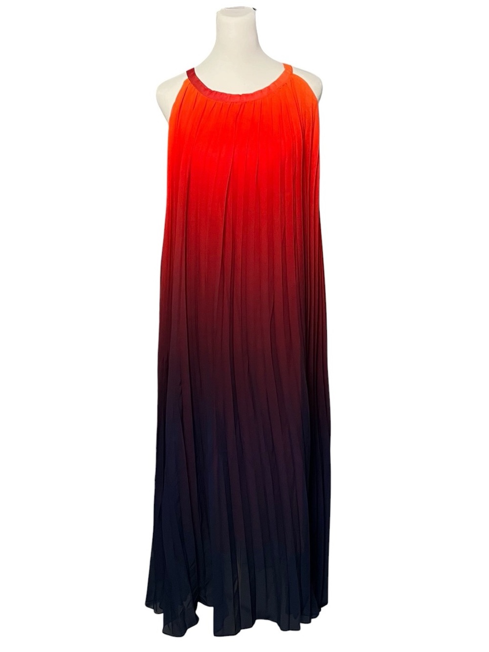 ChicWish Ombre Gradient Sunset Halter Pleated Maxi Dress Size M/L - Picture 5 of 11